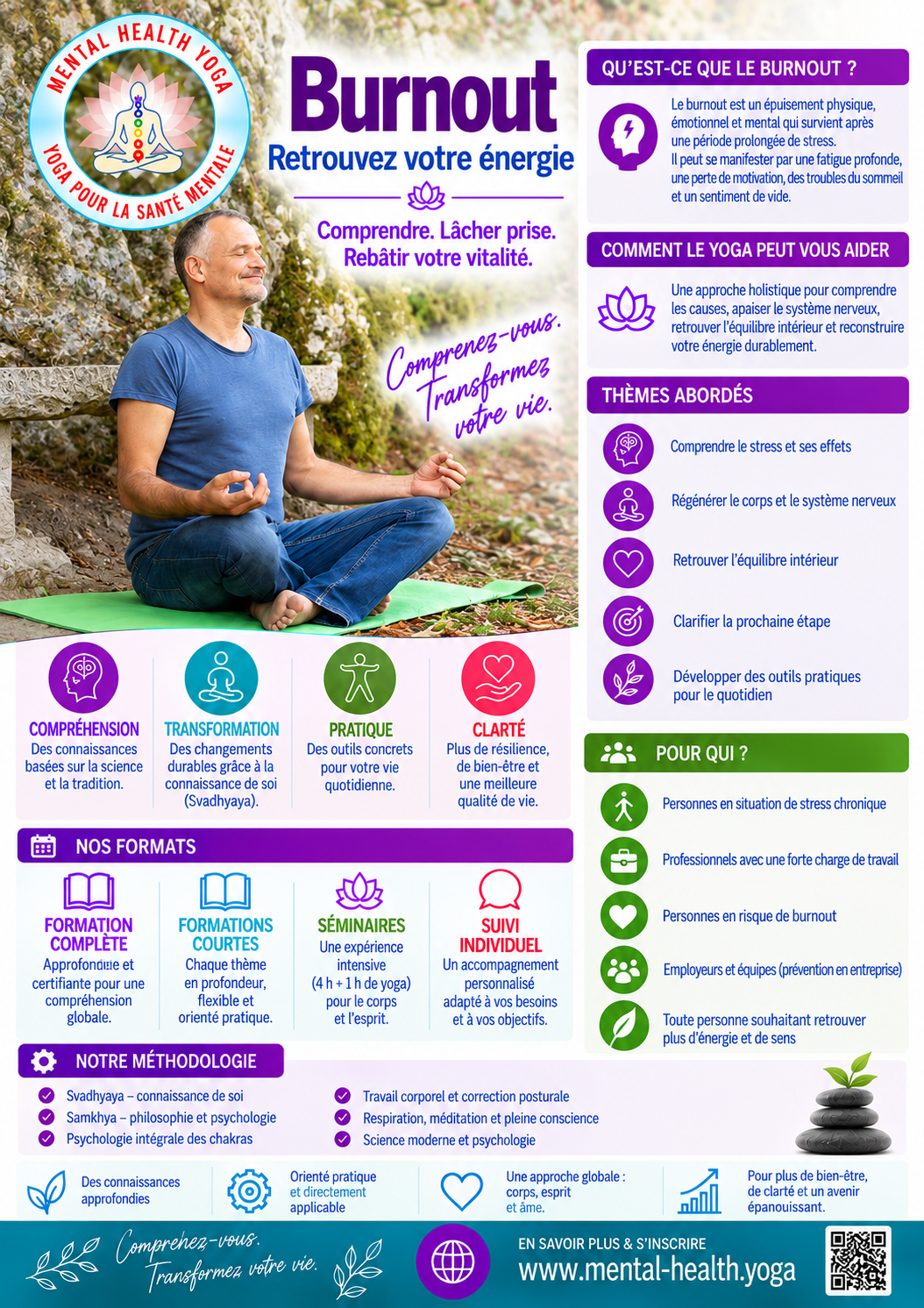 Dépliant Burnout - Yoga pour la santé mentale
