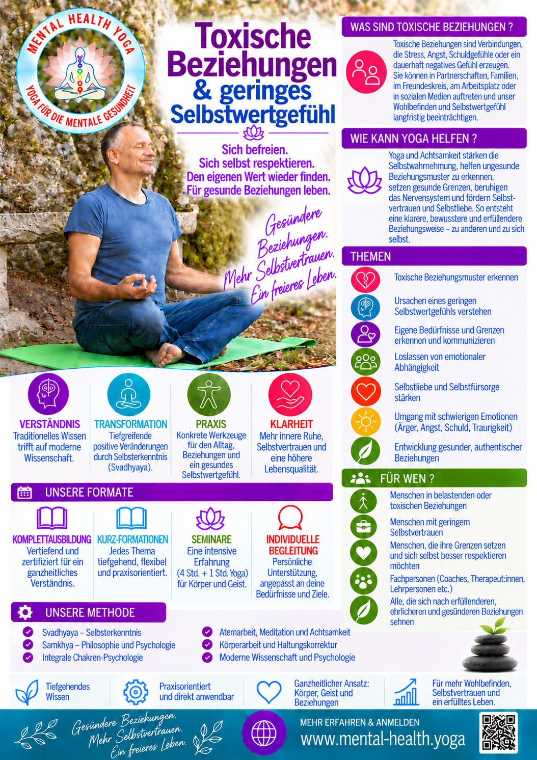 Flyer Toxische Beziehungen und geringes Selbstwertgefühl - Yoga für die mentale Gesundheit